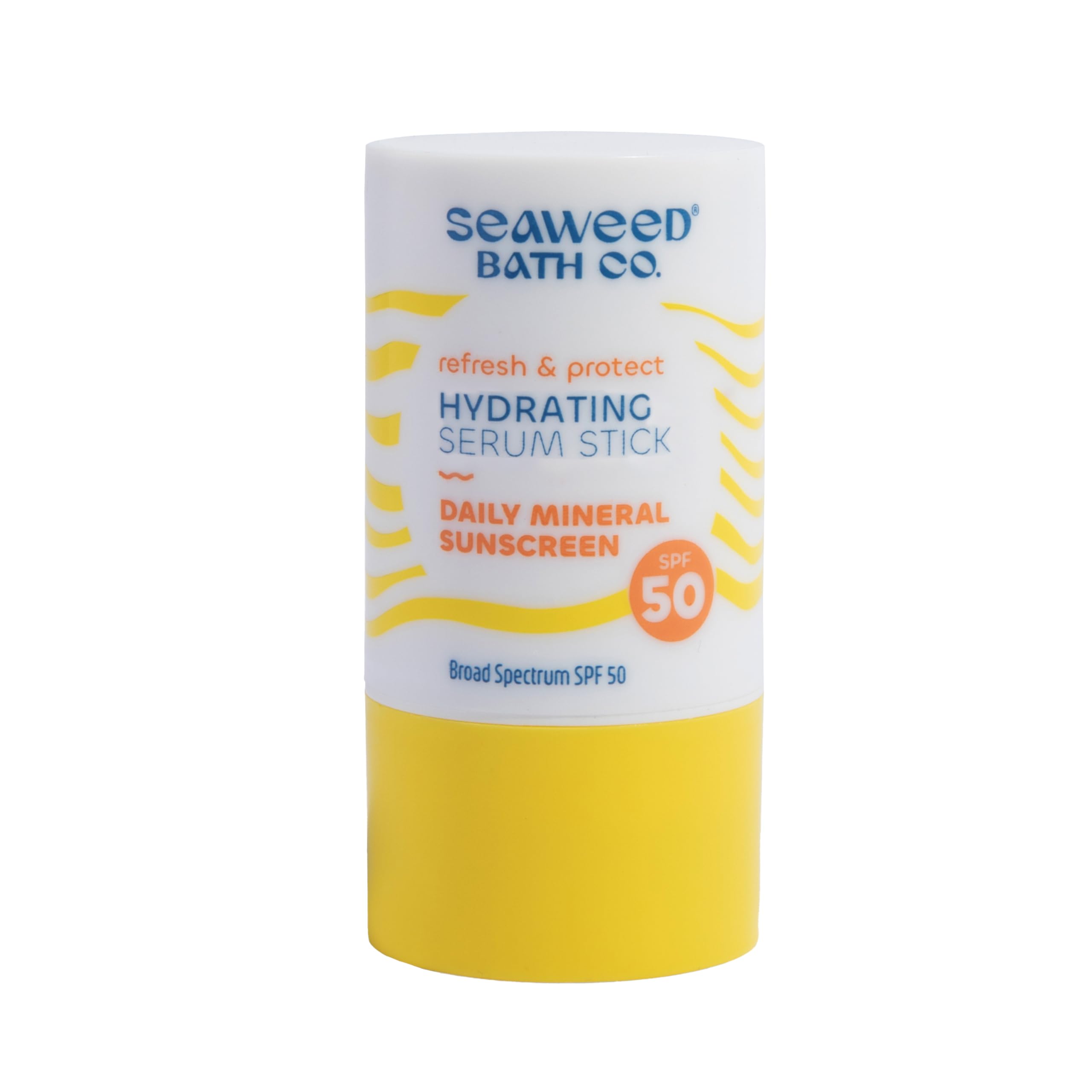 Seaweed Bath Co. Refresh & Protect Hydrating Serum Stick SPF 50 Zinc Oxide Face Sunscreen, 0.8 Oz., Lightweight Facial Sunblock 