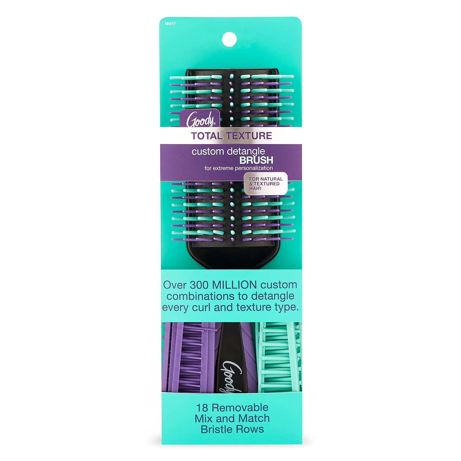 Goody Total Texture Customizable Brush  Detangller Brush with 18 Mix and Match Removable Bristle Rows for Extreme Personalizati