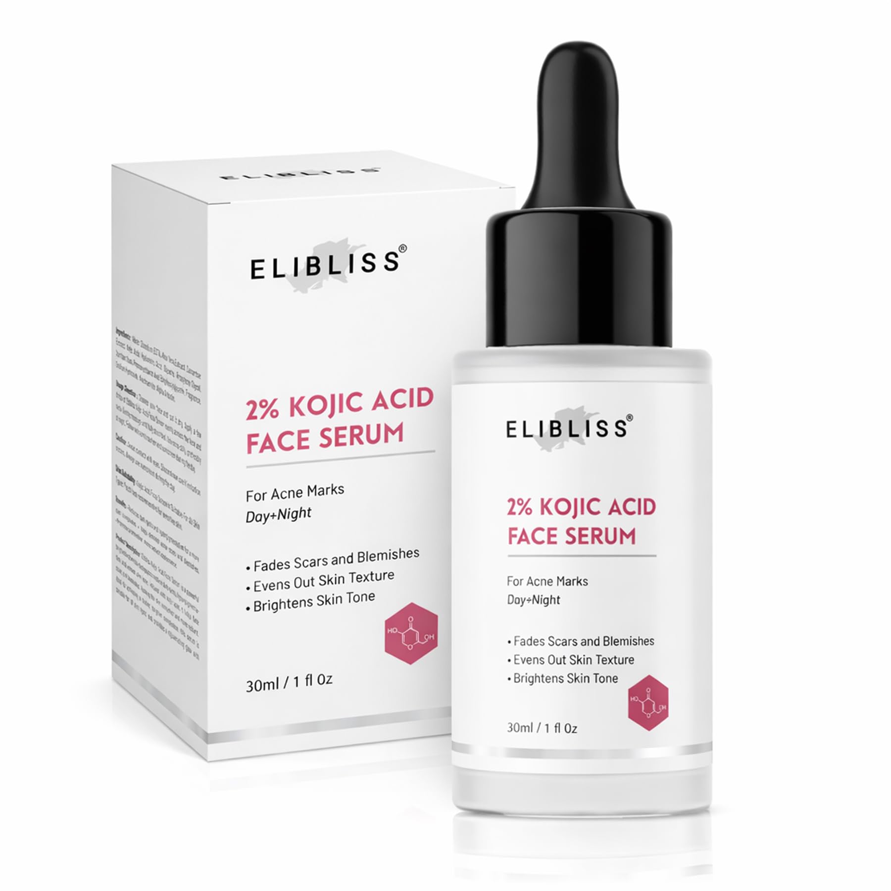 Elibliss 2% Kojic Face Serum With Niacinamide & Hyaluronic | Daily Hydrating Facial Serum For Healthy Looking Skin | 30Ml