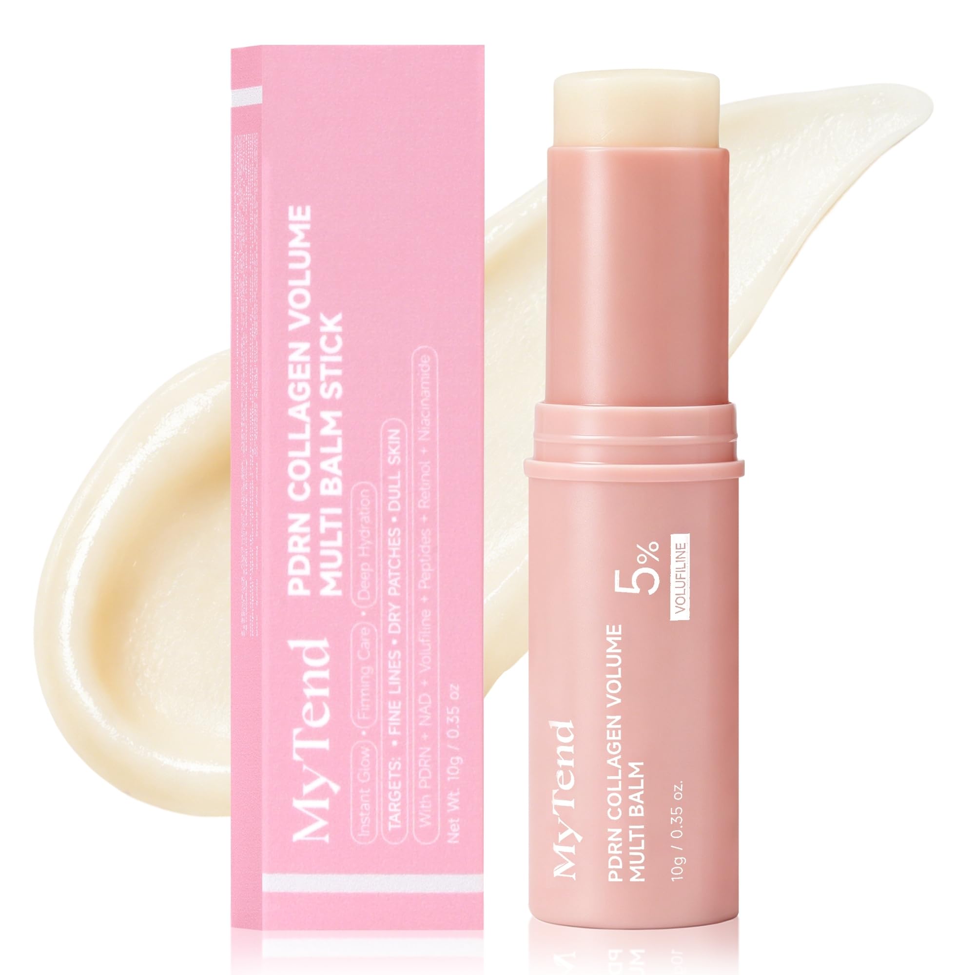PDRN Pink Collagen Volume Multi Balm, Volufiline NAD Collagen PDRN Eye Balm Stick for Fine Lines Anti Aging Dark Circles, Multi 