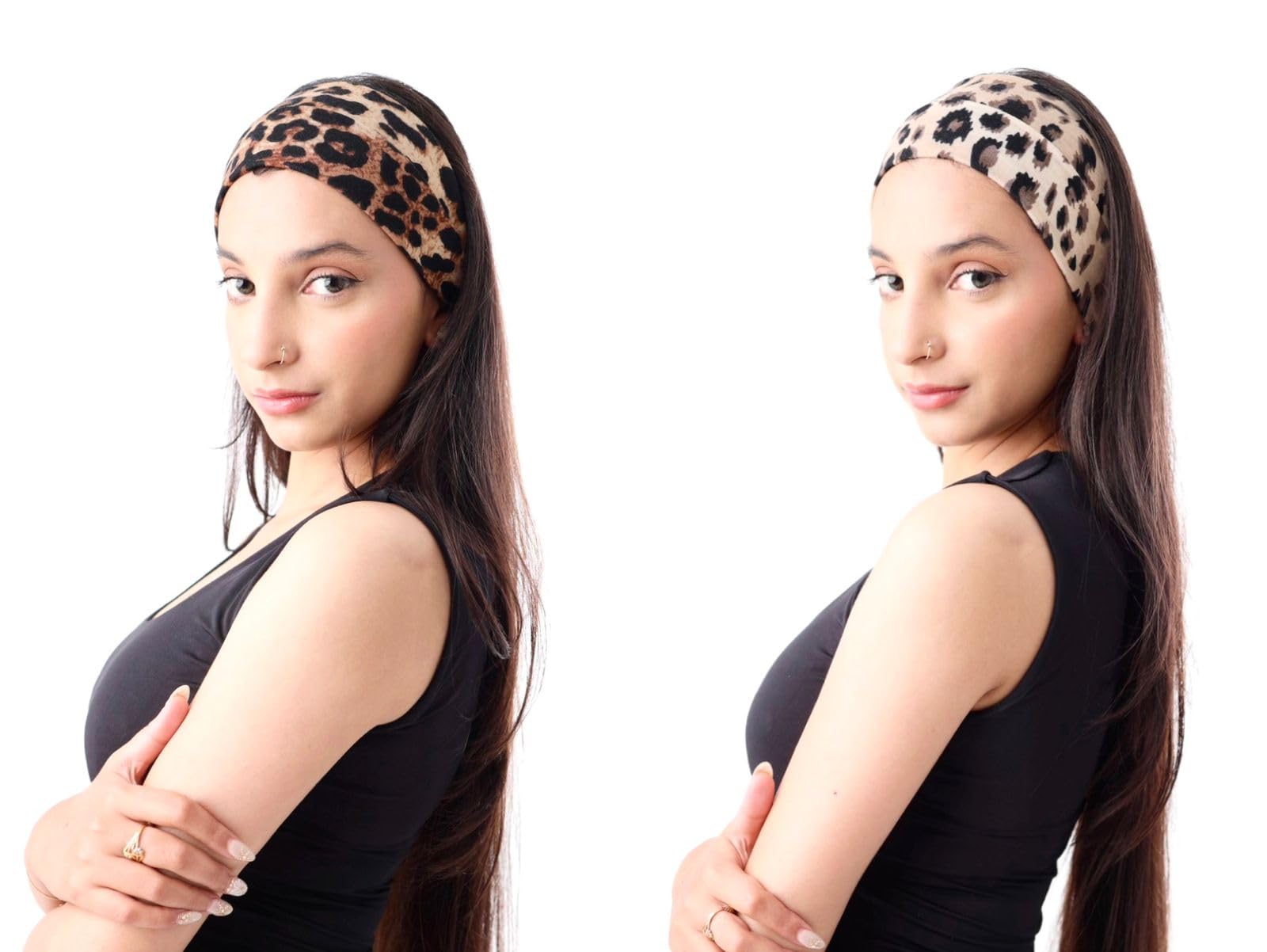 Future Tabs Animal Print Wide Bandana Knot Headband  Leopard & Cheetah Print Combo | Head Hair Wrap Cloth For Men & Women | Str