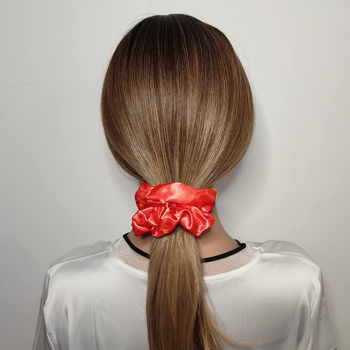 6 Pcs Satin Silk Hair Scrunchies - Soft Hair Ties, Fashion Bands, Bows, Ropes, Elastic Bracelets, Ponytail Holders for Women and