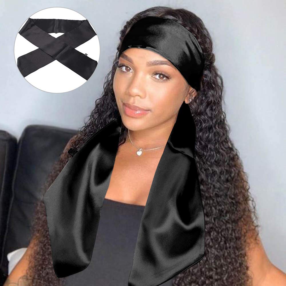XTREND Satin Edge Scarves for Wigs Silk Headbands Soft Edge Scarf to Lay Edges for Black Women Keep Wig Secured Satin Headband f