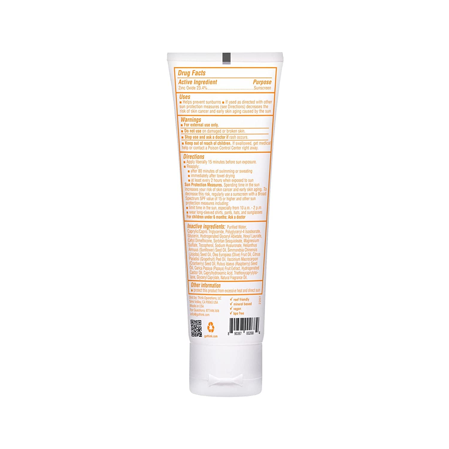 Thinkbaby Sunscreen Spf 50+ 3Oz 88Ml 2 Packs2