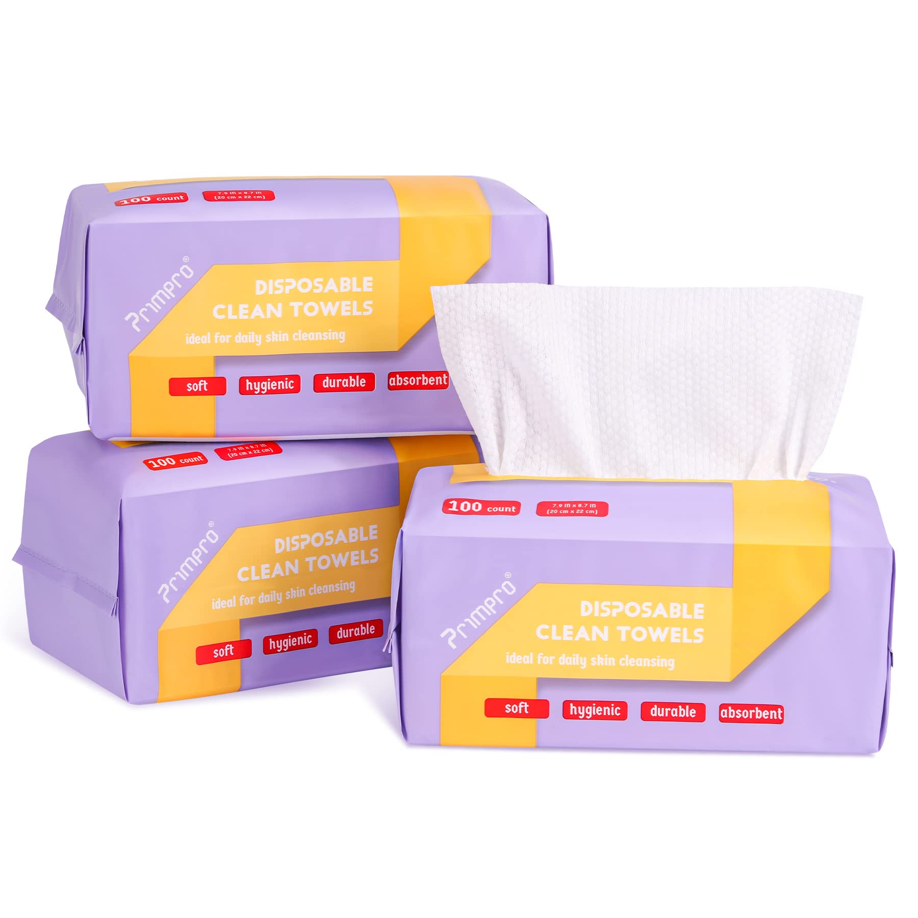 Primpro 300 Count Disposable Face Towels For Bathroom Guest Hand Washcloth Lint-Free Dry Wipes Biodegradable Facial Cleansing To