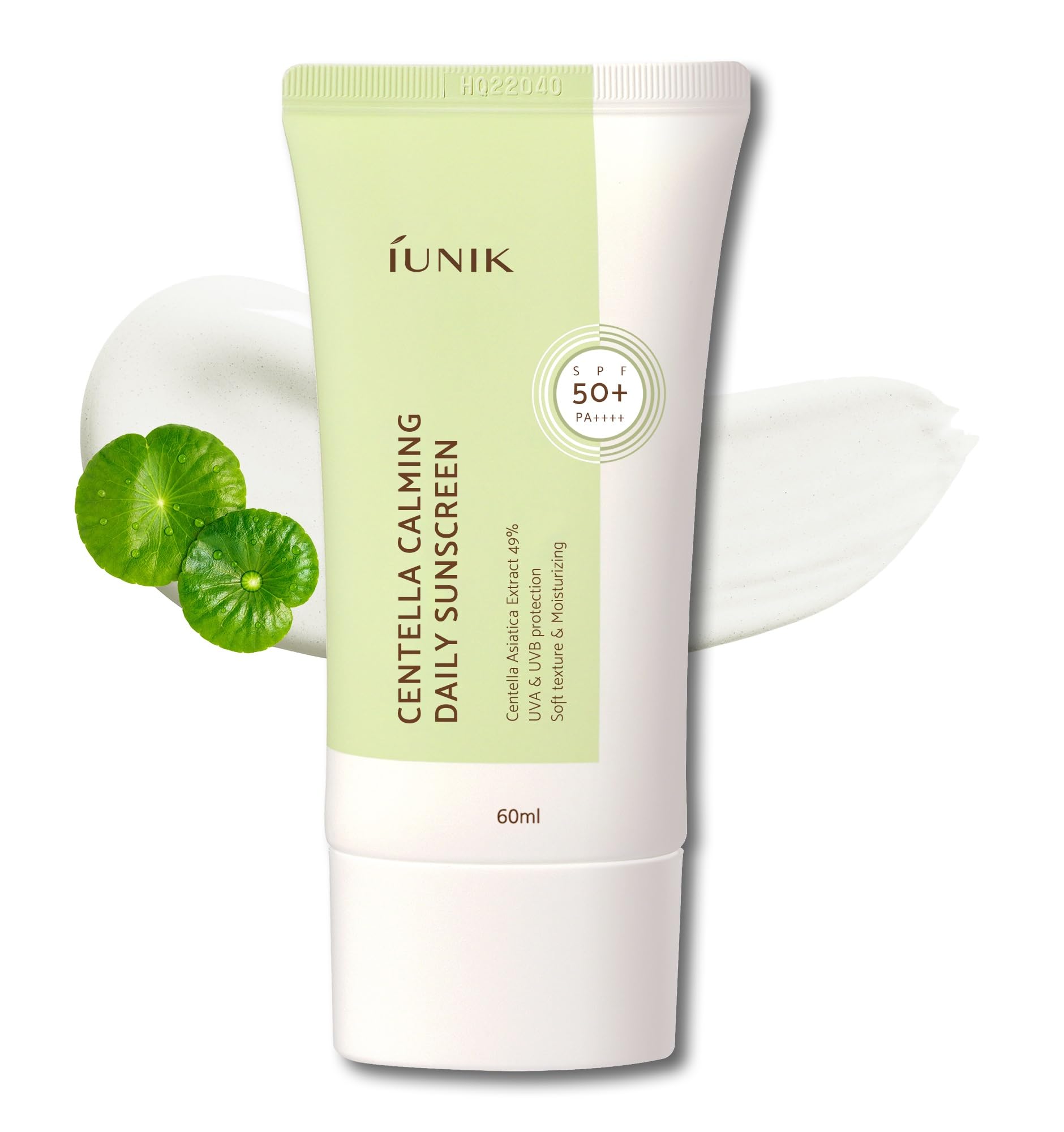 Iunik Centella Calming Moisture Daily Sunscreen Spf 50+ Pa++++ Matte & No White Cast Centella Asiatica Dry Oily Sensitive Vegan