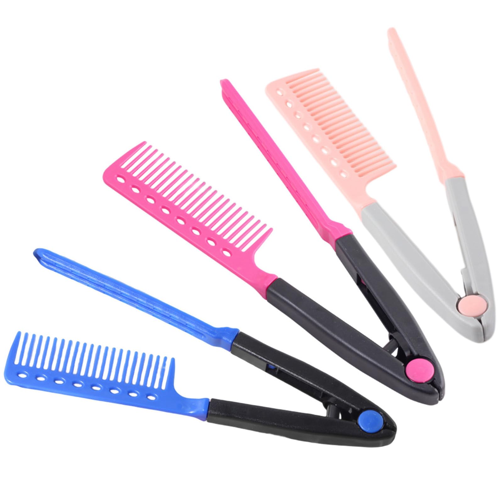 3 Piece Foldable V Shaped Hair Straightening Comb for Salon Styling