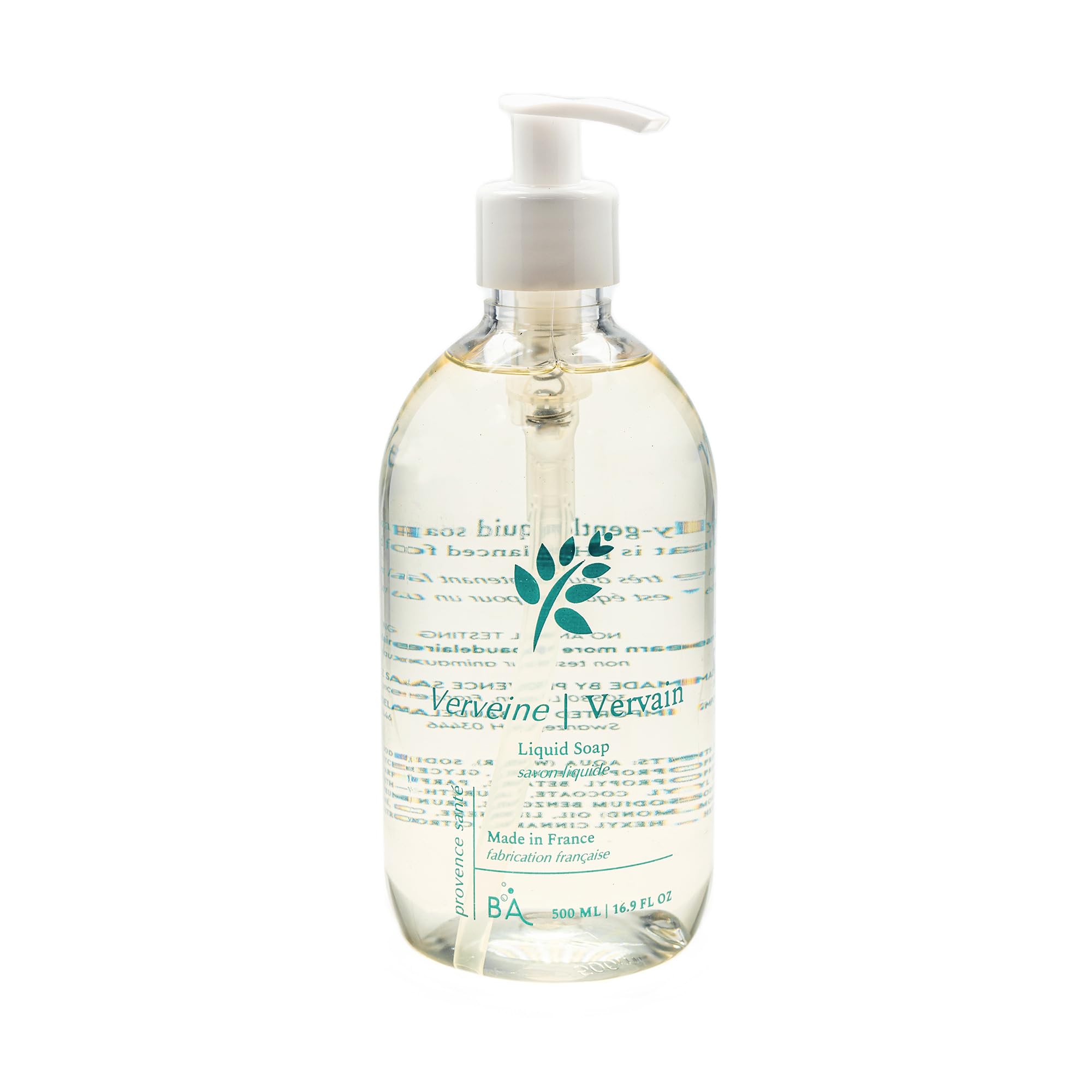 Provence Sante French Hand Soap - Liquid Soap For Kitchen And Bath, Moisturizing With Sweet Almond Oil, Citrusy Vervain Scent -