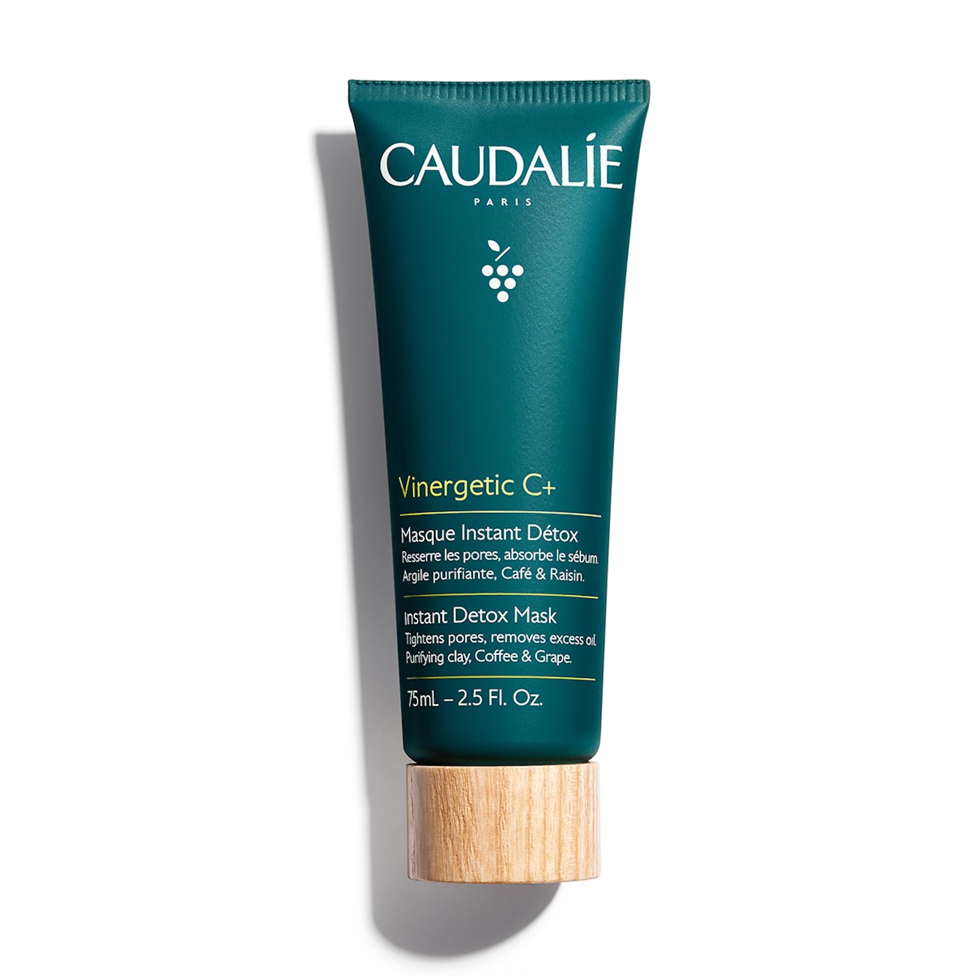 Caudalie Instant Detox Clay Mask - Cleanse and visibly tighten pores in 10 minutes, 2.5 oz.