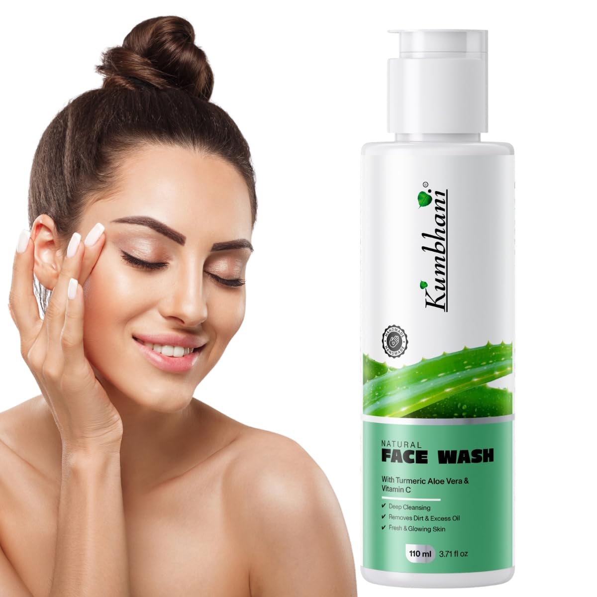 Kumbhani Herbal Face Wash For Glowing Skin | Deep Cleansing, Oil Control & Pimples Care | Natural Ingredients With Neem, Aloe Ve