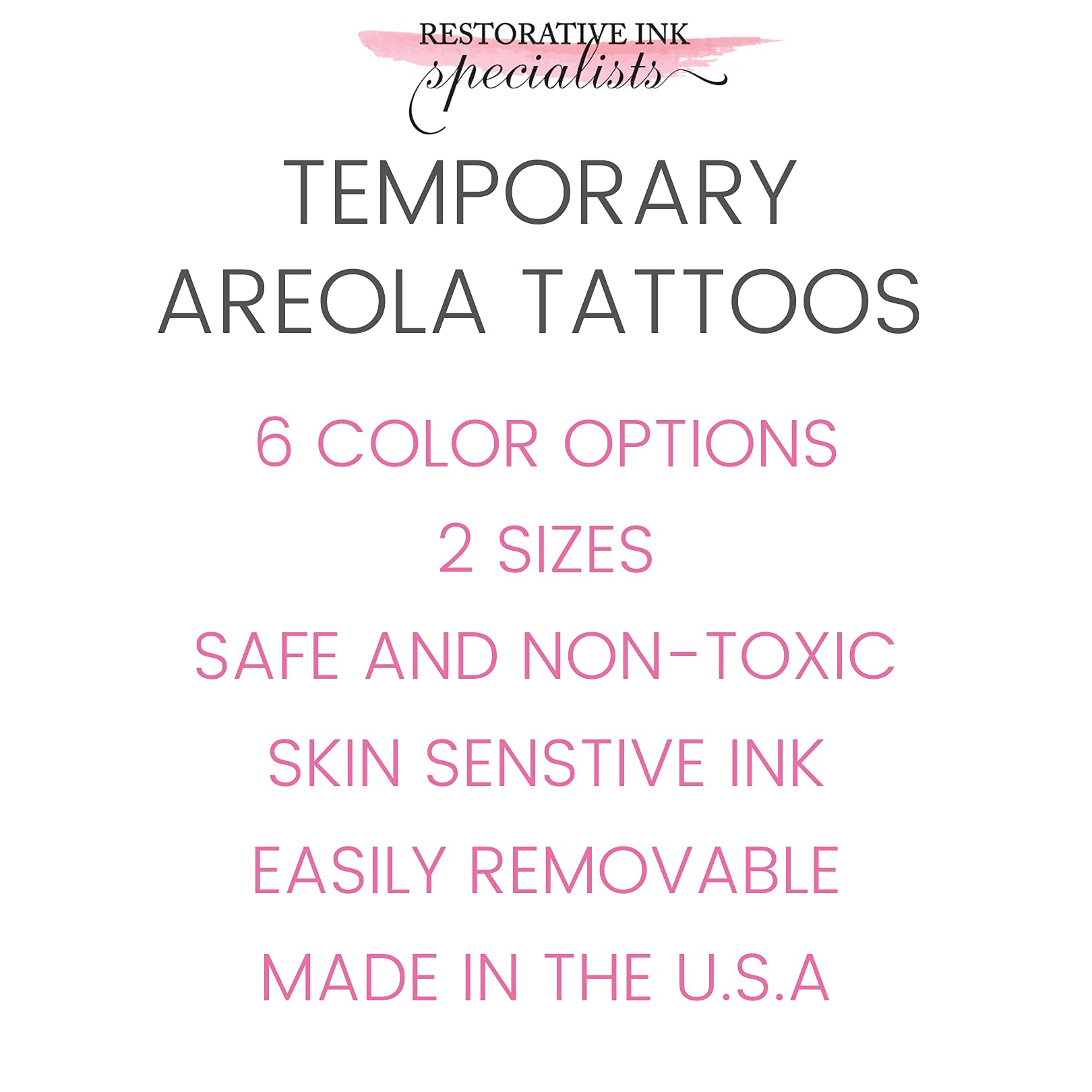 Breast Cancer Temporary Tattoos, Fitzpatrick #5, 1.5 inch, 1 pair