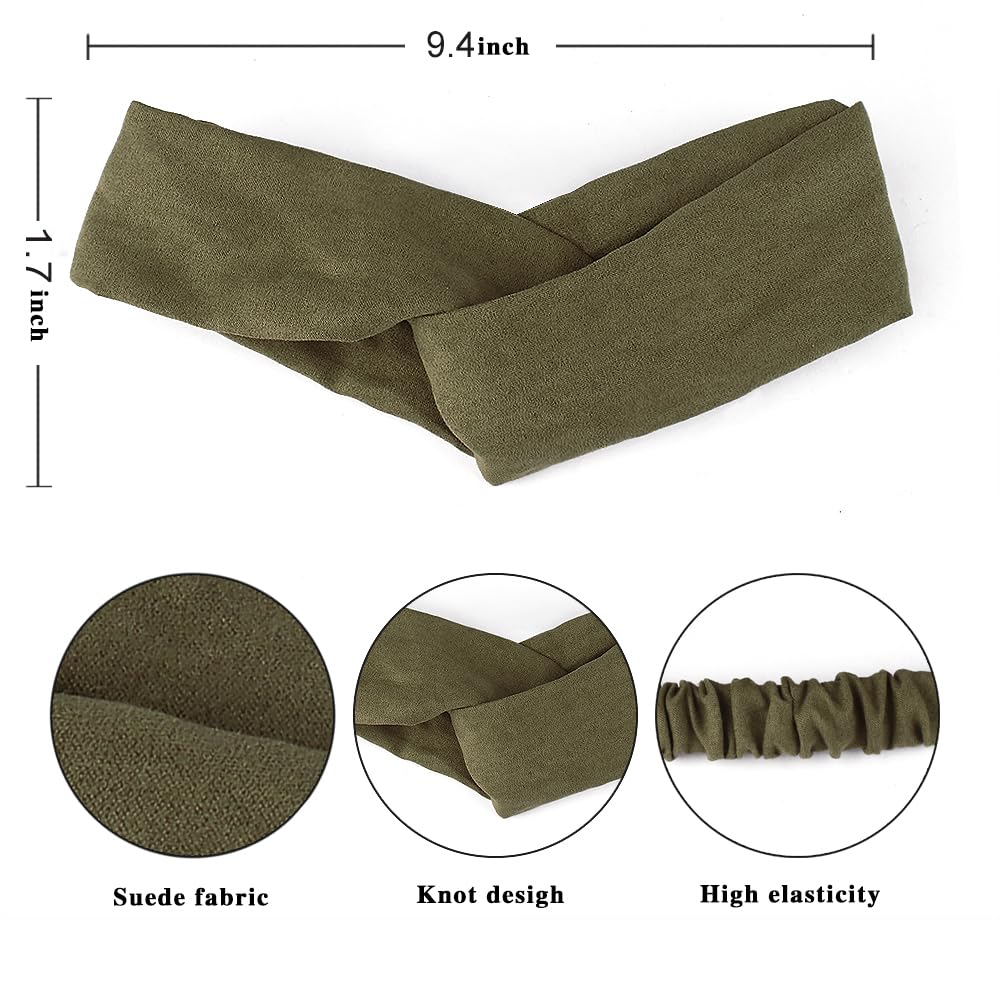 Ahoney 20 Pack Headbands For Women Knotted Headbands Twist Stretchy Hair Bands For Girls Cross Turban Plain Headwrap Yoga Workou