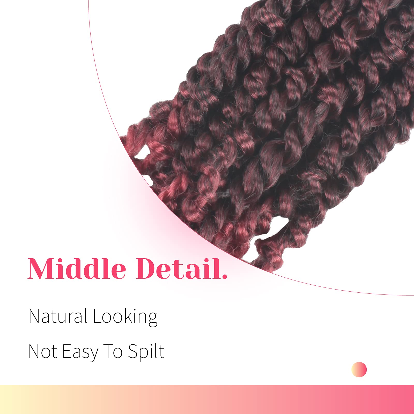 The BOHOBABE Pre-twisted Passion Twist Crochet Hair 14 Inch Short Pre-looped Crochet Passion Twist Braiding Hair 8 Packs (T118)