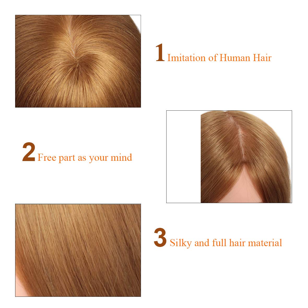 20 Inch Mannequin Head 60% Human Hair Styling Training Head Manikin Cosmetology Head Hair Hairdressing Training Face Makeup Prac
