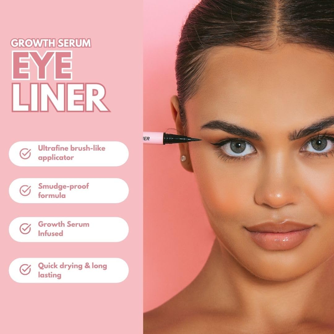Lash Therapy Australia Growth Serum Eyeliner, Smudge Proof, Quick Dry Eye Liner, Long Lasting Liquid Eyeliner, Black Eyeliner Pe