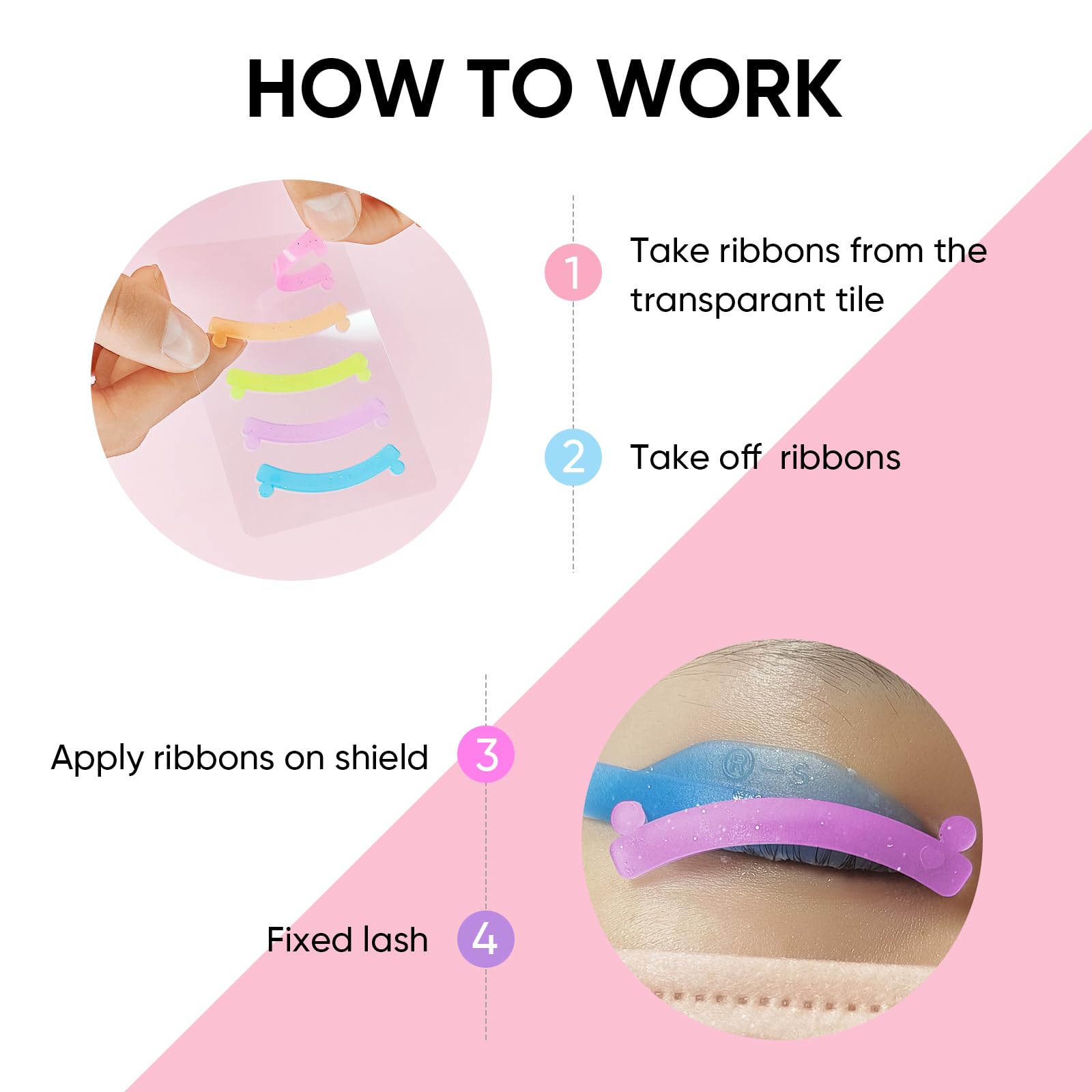 PERMANIA Lash Lift Ribbon, 5Pcs Silicone Eyelash Rods Ribbon Soft Colorful Lash Lift Tool Flexible Perm Roller Multi-Functional