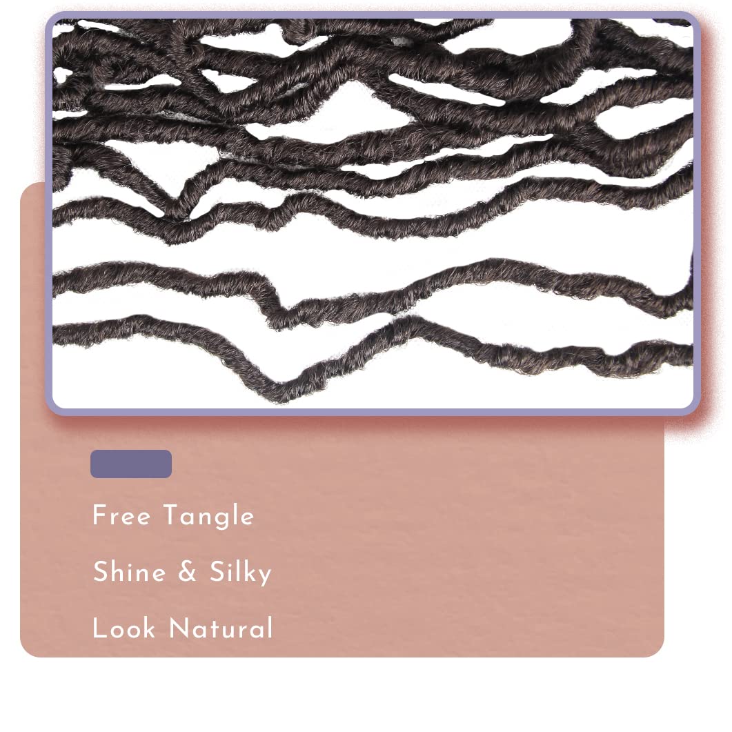 BOHOBABE 18 Inch New Faux Locs With Curly End 6 Packs Soft Locs Crochet Hair 72 Strands Natural Crochet Braids (6Packs,4#)