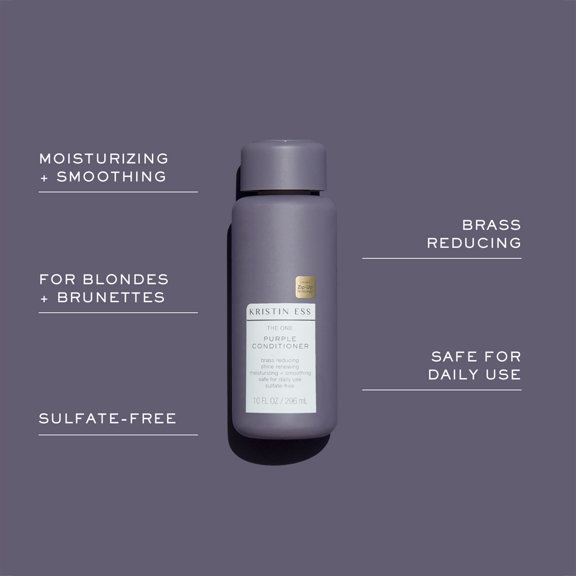 Kristin Ess Hair Purple Shampoo and Conditioner Set for Blonde, Brunette, Silver + Gray Hair, Anti Brass + Yellow Tones, Safe fo