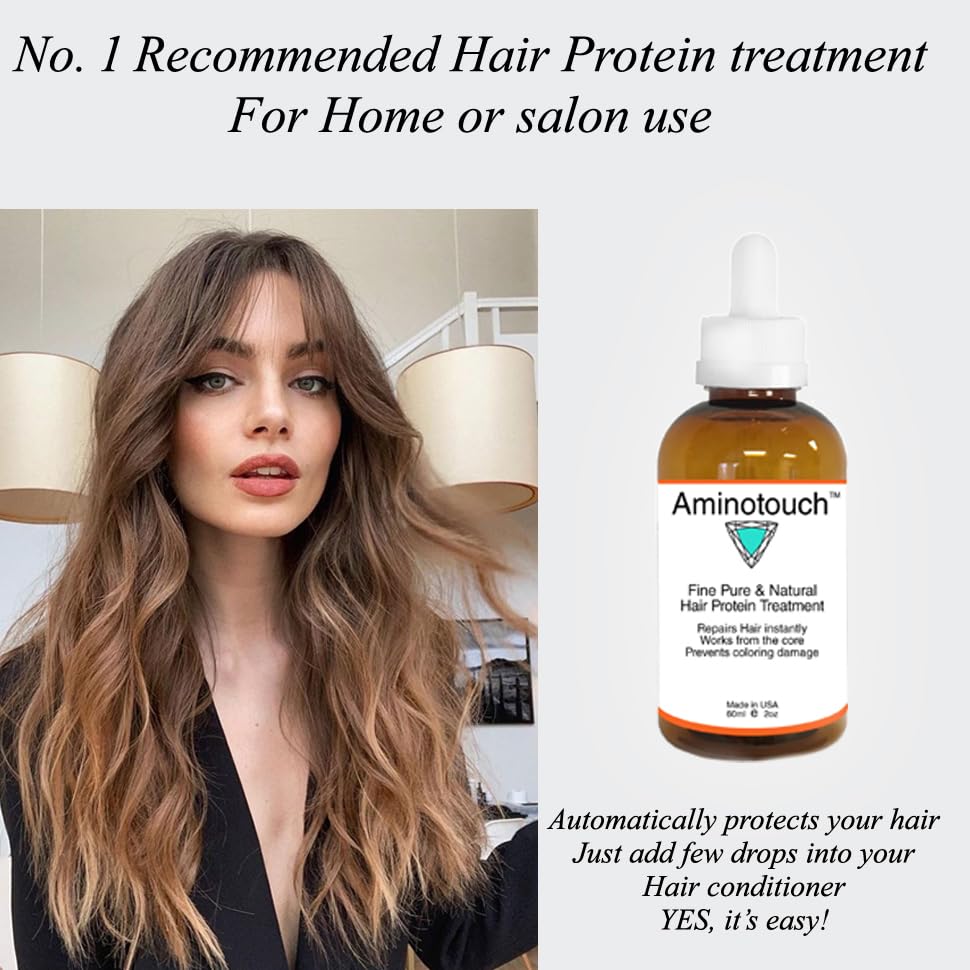 Aminotouch Natural Pure Protein Treatment - Collagen and Keratin Rescue Shot for Long Hair Growth, Damage Repair, Split Ends Pre