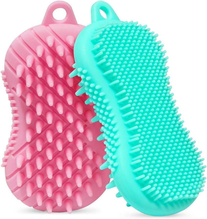 Godfly Scrubber Bath Silicone Body And Shampoo Brush Silicone Bath Body Brush Exfoliating Body Brush With Soft Brush Head For S