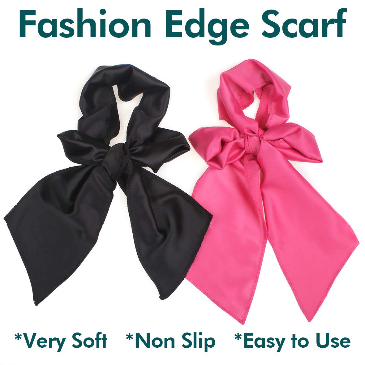 XTREND 2Pcs Edge Laying Scarf for Wigs Fashion Edge Scarf for Lace Front Wig 58 Inch Soft Women's Satin Headband for Makeup Non