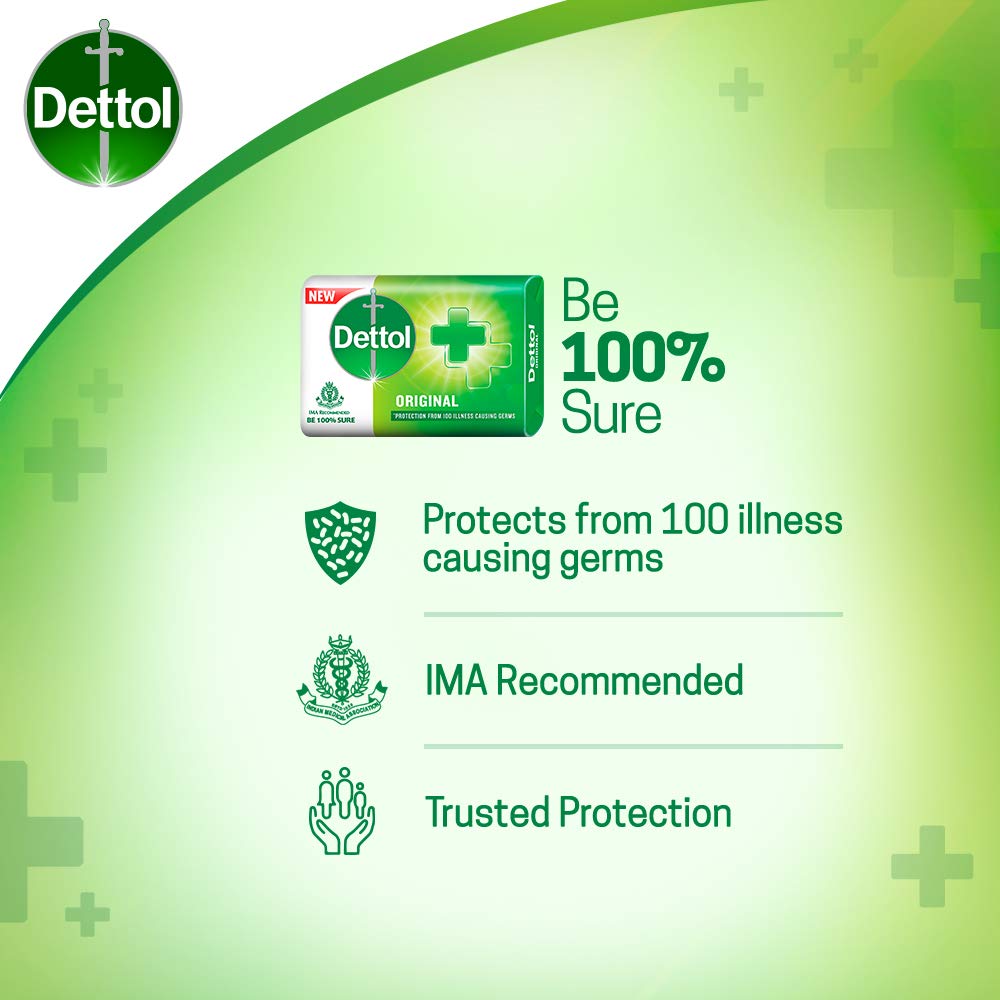Dettol Bathing Soap Original, 125gm, Pack of 4