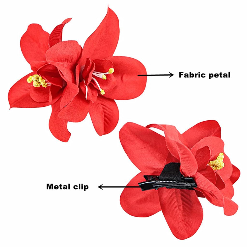 Alimitopia Flower Hair Clip Bohemia Hawaiian Fabric Artificial Orchid Flower Hairpin Barrette Headdress Bobby Pins Headwear Hair