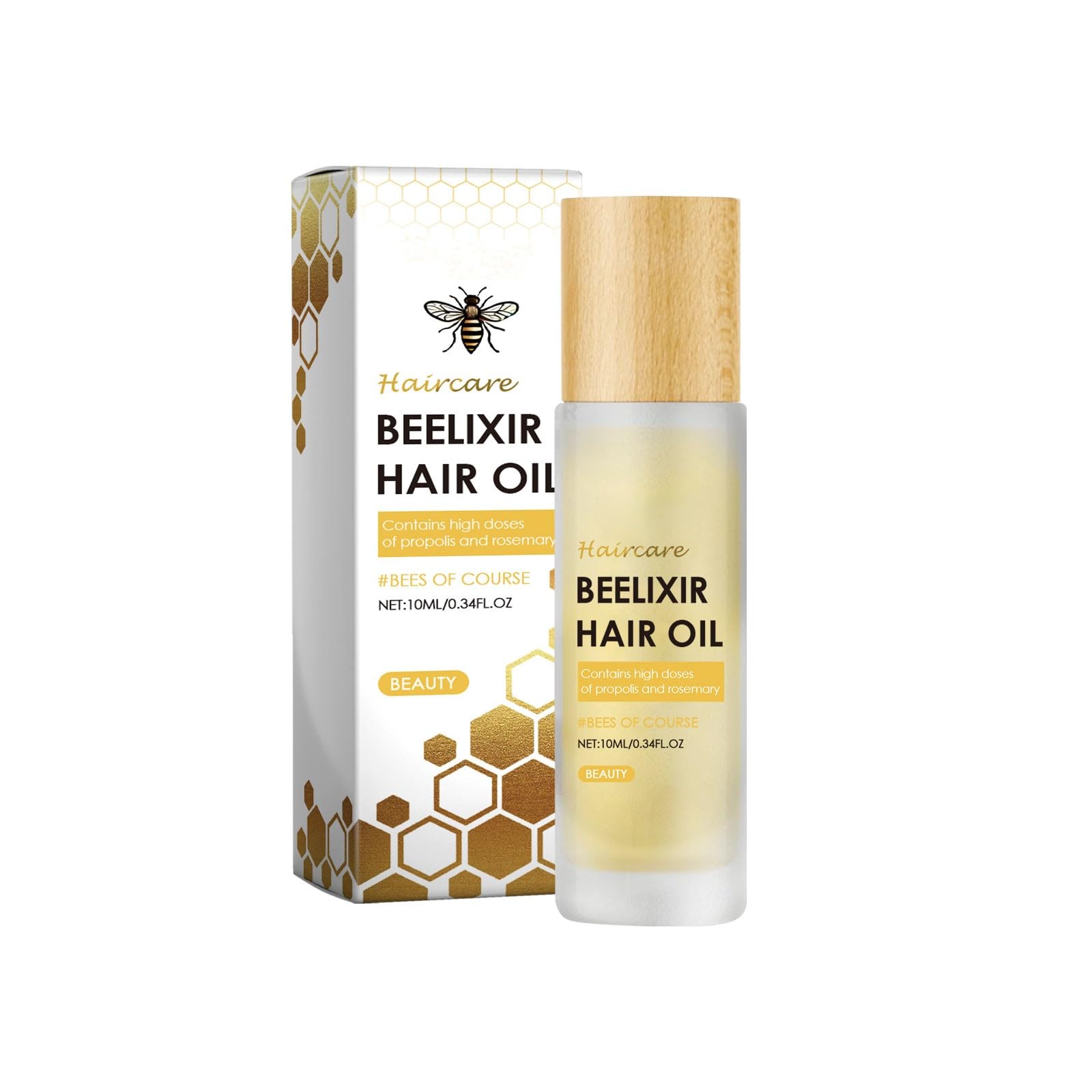 Herbs Wealth Beelixir Hair Oil with Honey, Propolis & Rosemary Extract, Nourishing Hair & Scalp Treatment, Lightweight Moisturi