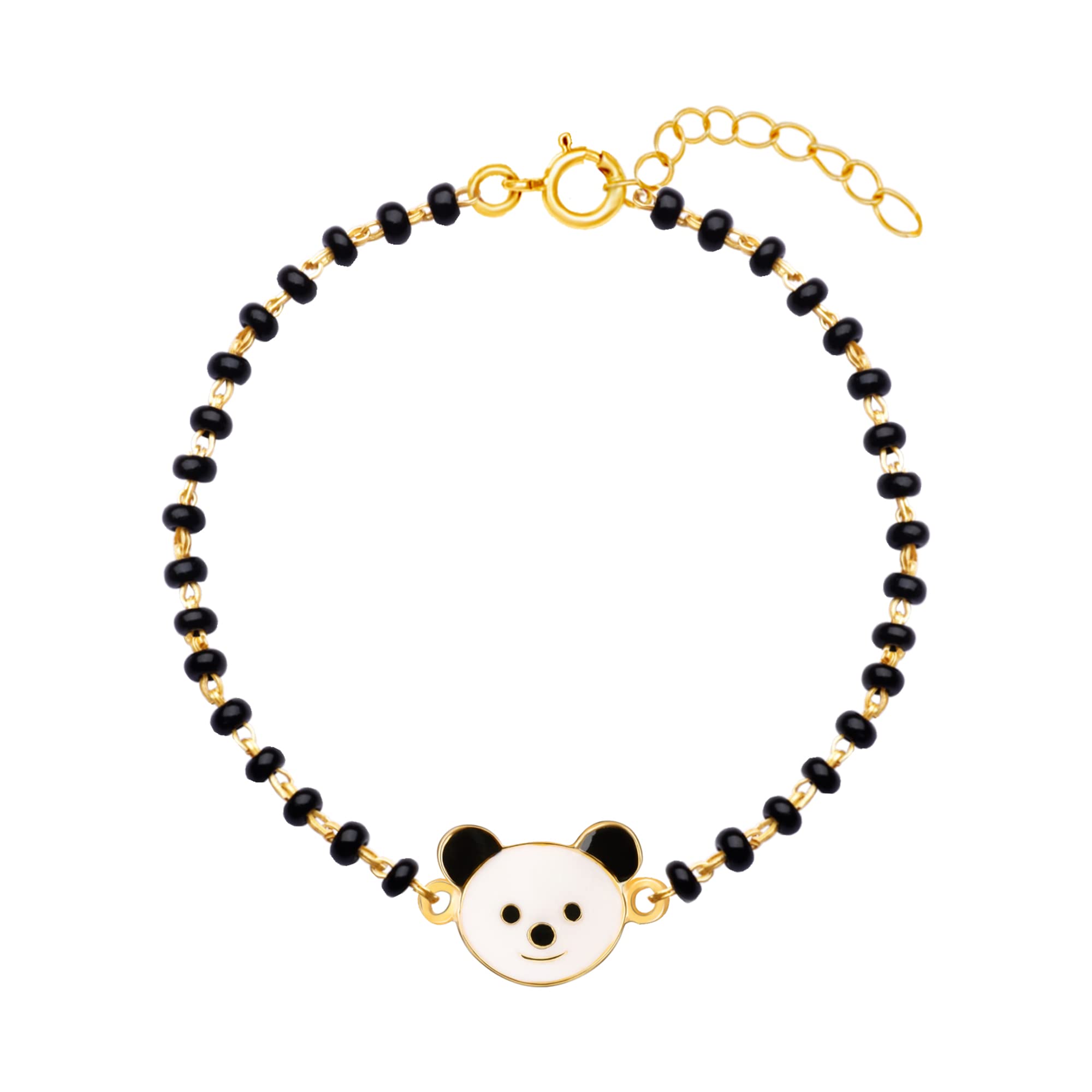 Giva 925 Silver Golden PanPan Infant Bracelet, Adjustable | Birthday Gifts For Kids | With Certificate Of Authenticity And 925 