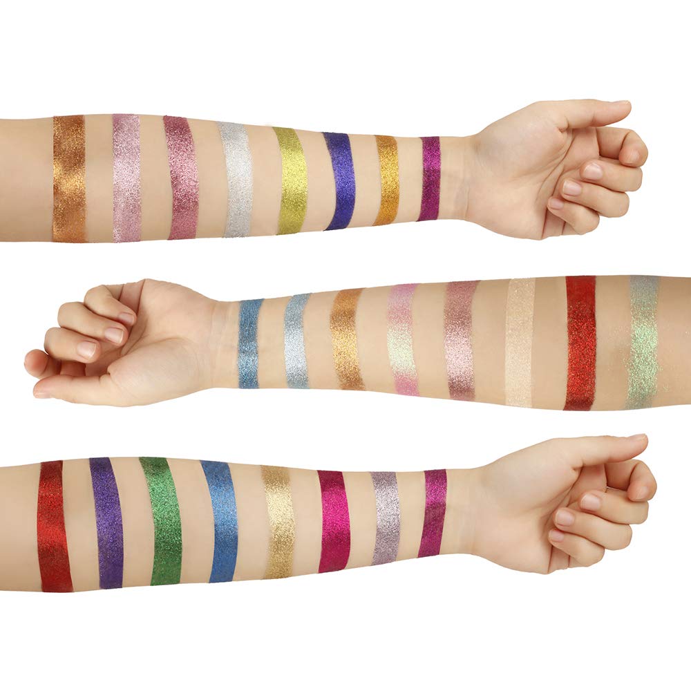 Aolailiya 24 Color Pressed Glitter Eyeshadow Palette - Mineral Ultra Shimmer Makeup Palette Eye Shadow Powder Long Lasting Water