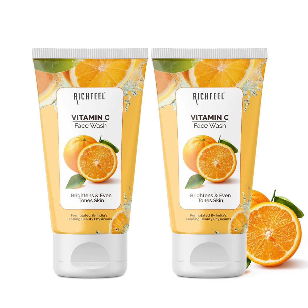 Richfeel Vitamin C Face Wash | 100Gm | AntioxidantRich Cleanser For Radiant, Firm & Youthful Skin | Boosts Collagen & Fights To