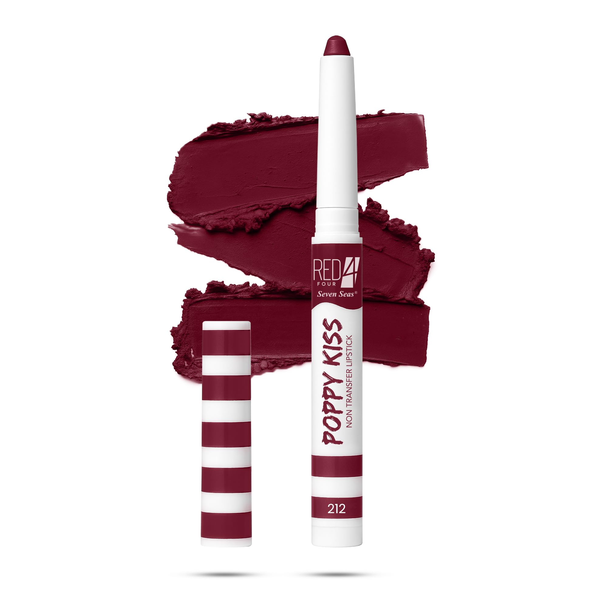 Red 4 Poppy Kiss Non Transfer Lip Crayon Lipstick | Creamy Matte Finish | Long Lasting And Waterproof Lip Crayon | Highly Pigmen