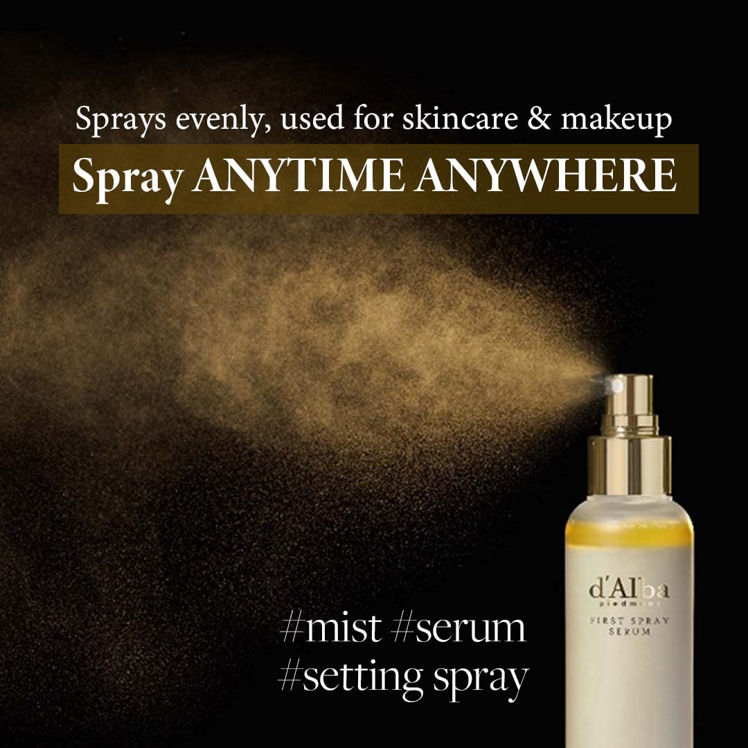 D'Alba Italian White Truffle First Spray Serum, Vegan Skincare, Hydrating Facial Mist With White Truffles, Glow Serum For Radian