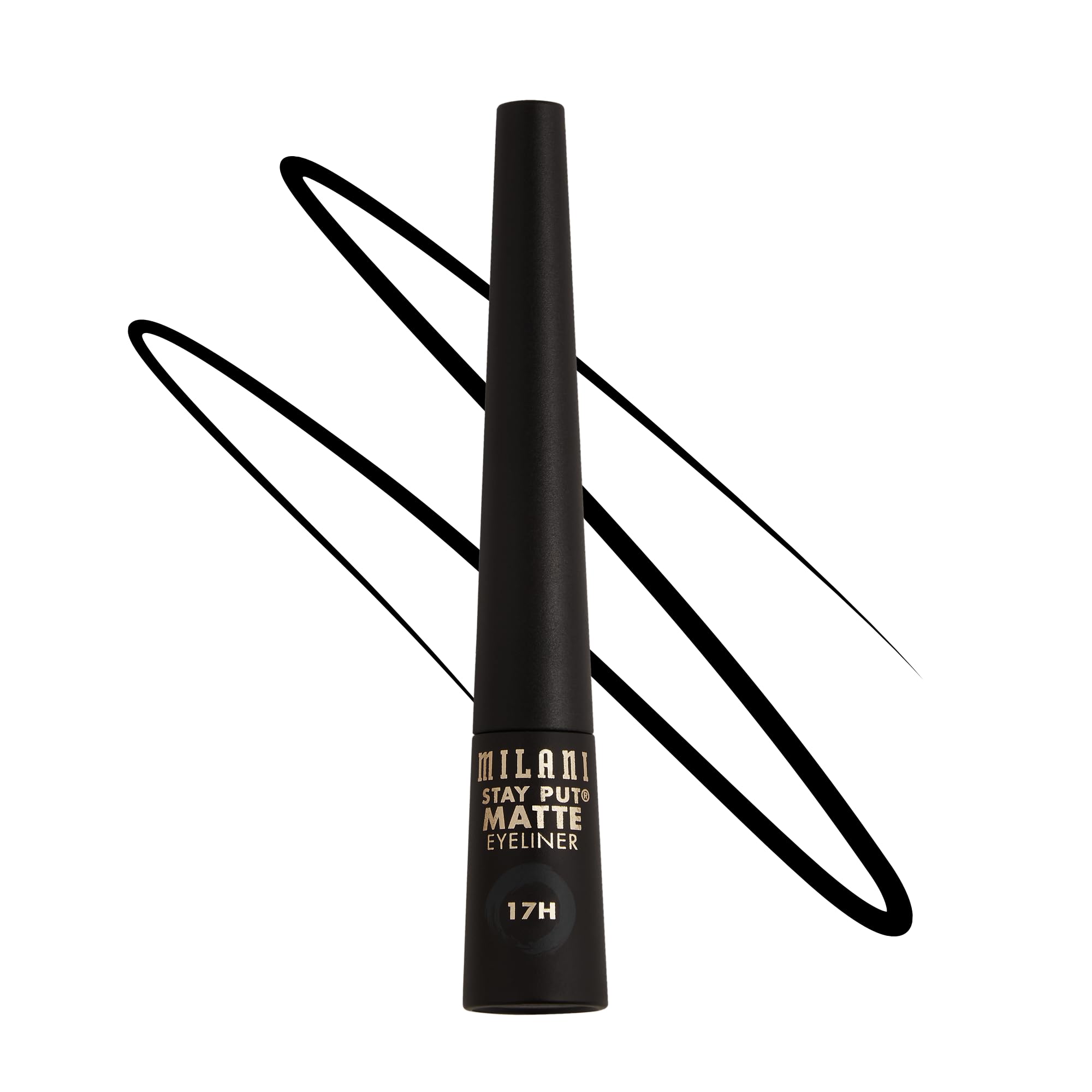 Milani Stay Put Matte 17HR Liquid Eyeliner - Black Matte (0.09 Fl. Oz.) Vegan, Cruelty-Free Liquid Eyeliner - Line & Define Eyes