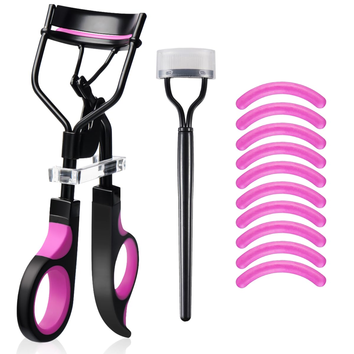 Eyelash Curler with Comb, qiipii Professional Lash Curlers metal Eyelashes Comb Seperator Eyelash Mascara Applicator Tool Kit fo