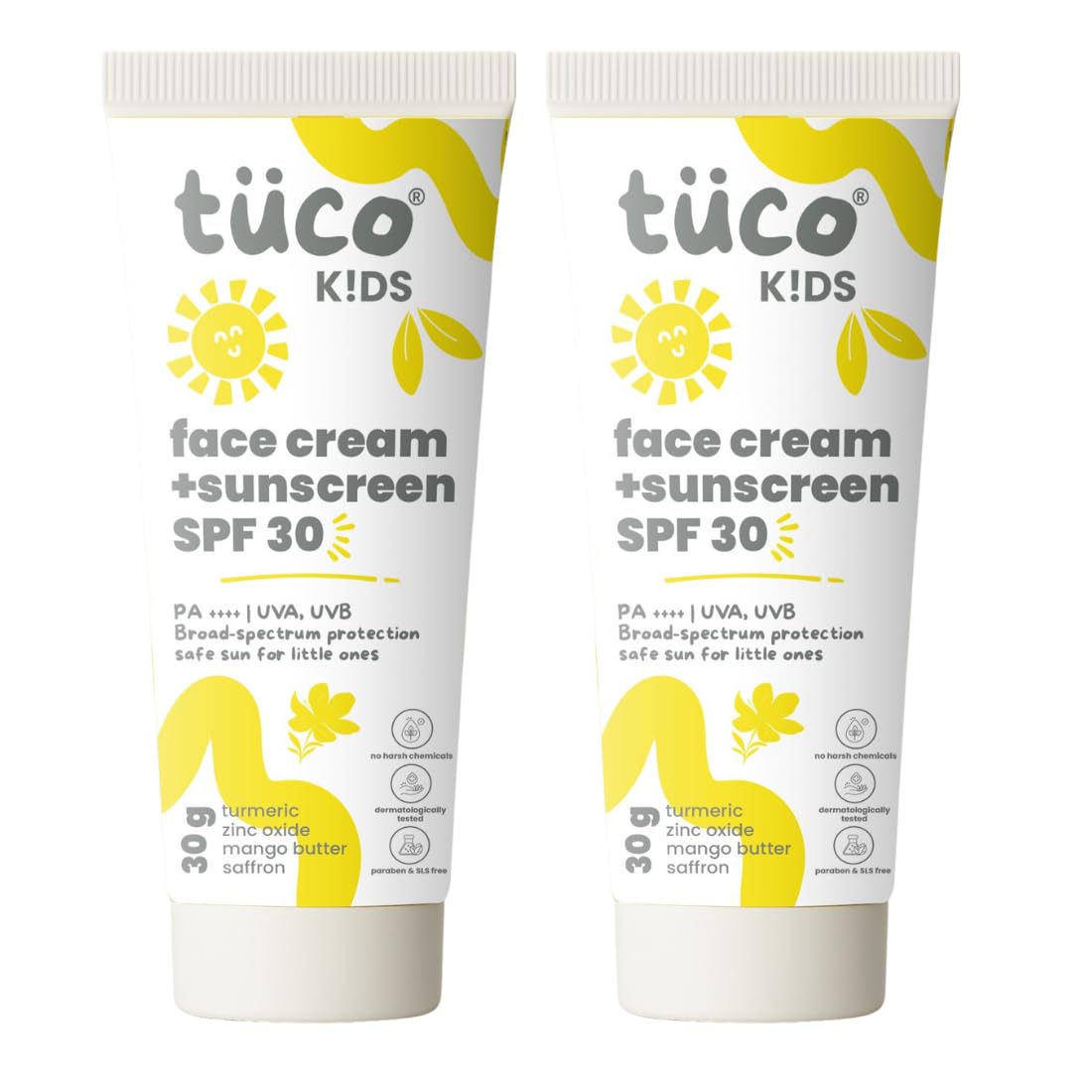 Tuco All Skin Kids 2 In 1 Face Cream + Sunscreen Spf 30 With Saffron Oil | Uva/Uvb Pa++++ | Broad Spectrumv | Benzophenone 3, A