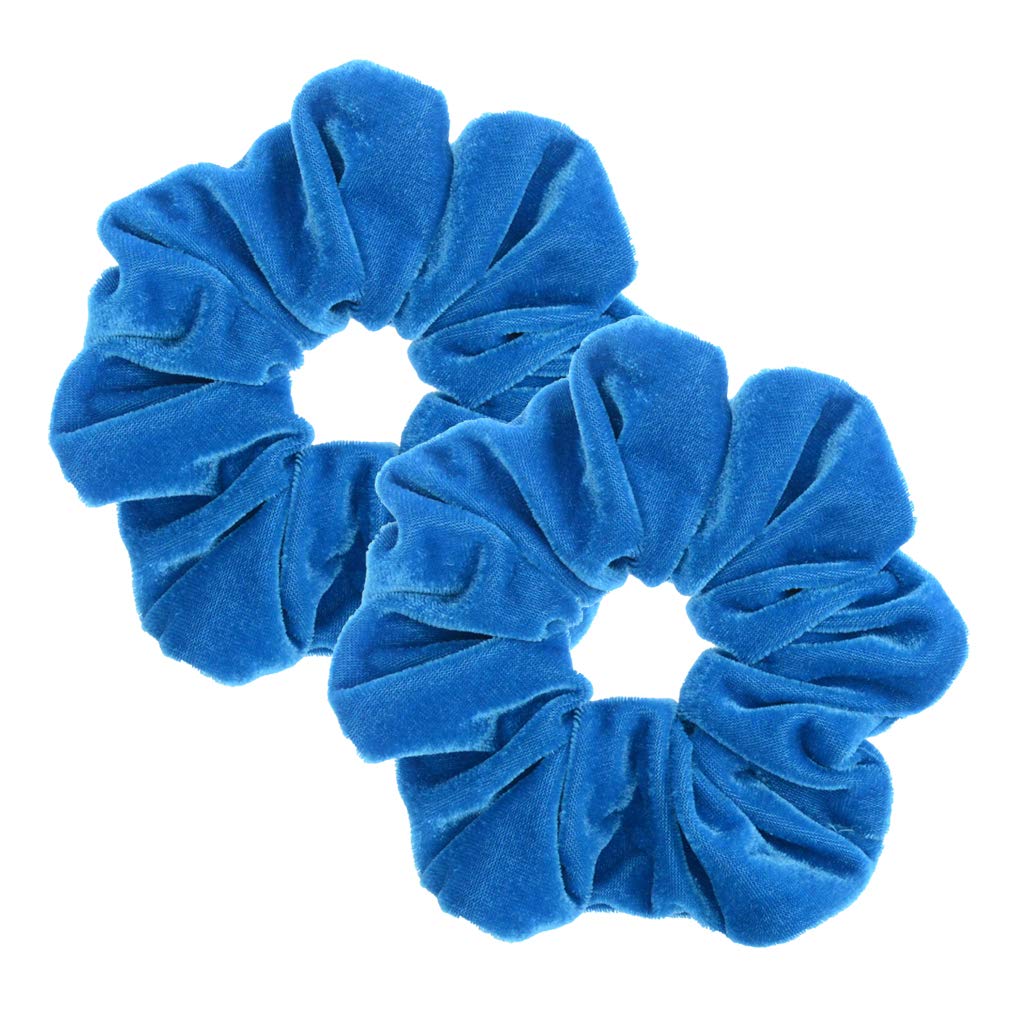 2 Pcs Blue Color Large Size Scrunchies For Women Hair Elastic Bands