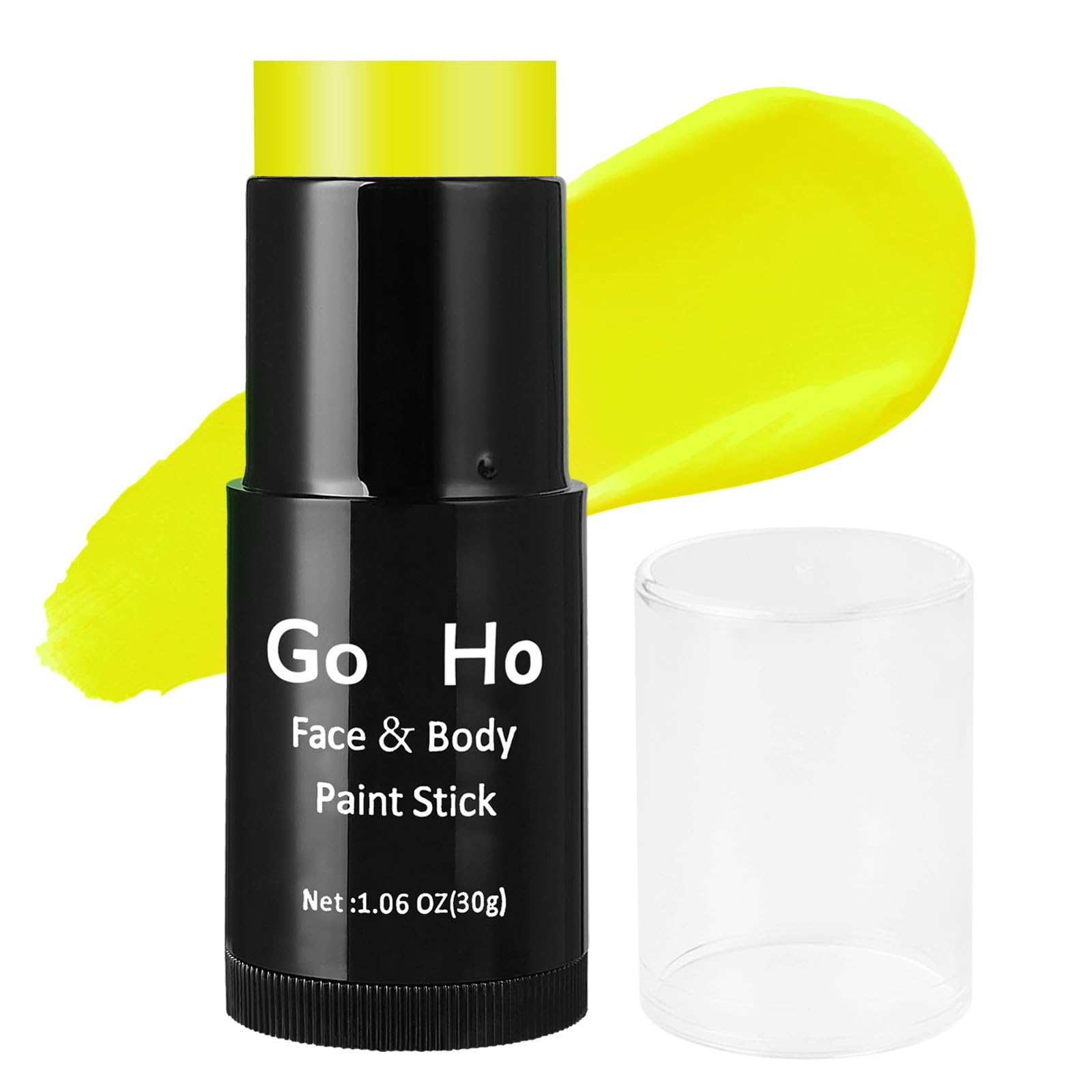 Go Ho Cream-Blendable Lemon Yellow Face Paint Stick (1.06 oz),Full-coverage Lemon Yellow Body Paint Stick for Adults Children Ha