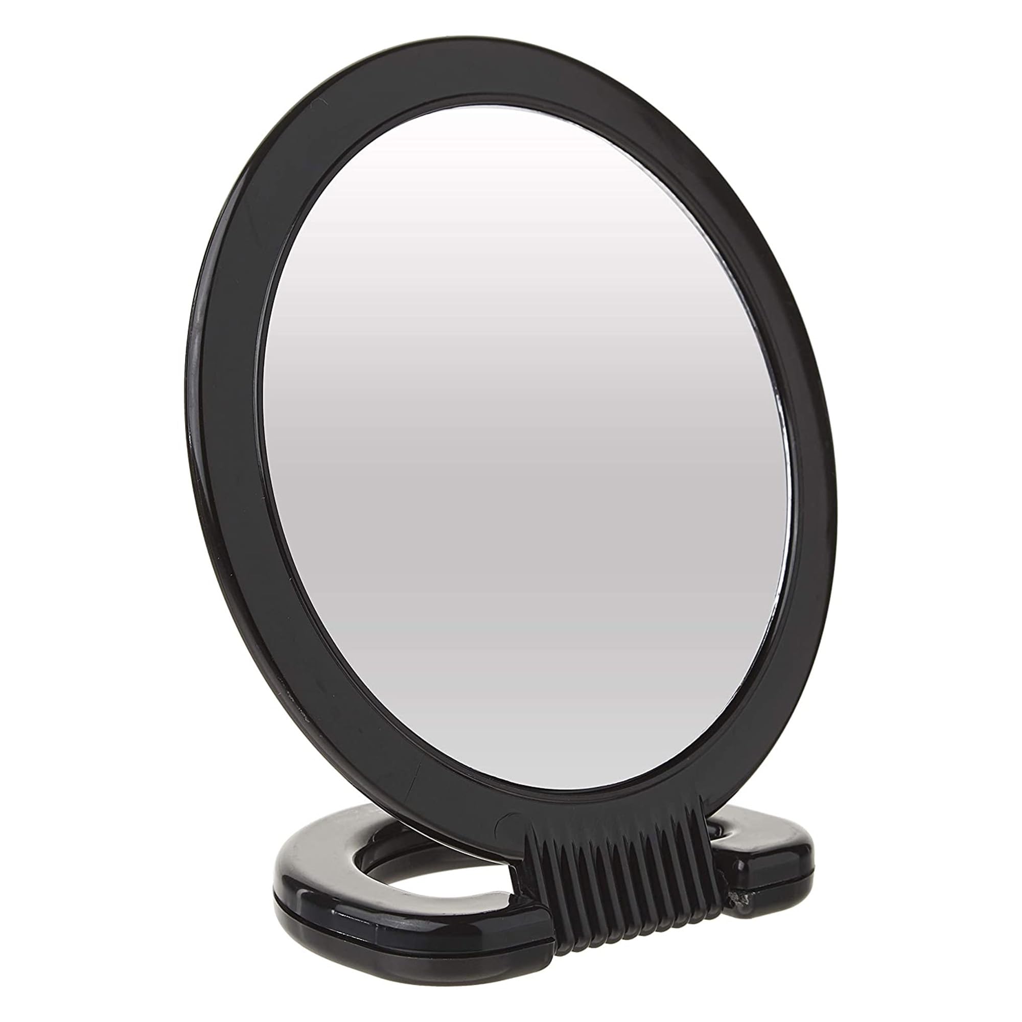 Diane Hand Mirror with Stand with 1X and 3X Magnification, Double-Sided Hand Held Mirror with Handle for Salon, Barber, Vanity, 
