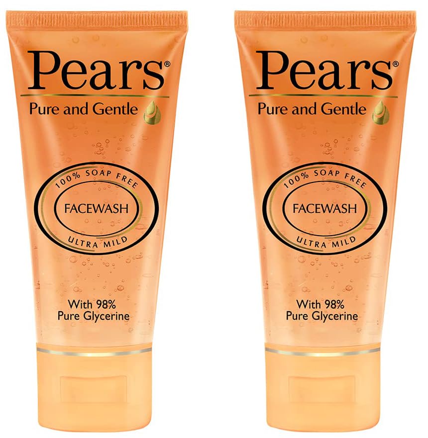 Pears Pure And Gentle Daily Cleansing Facewash, Mild Cleanser With Glycerine, Balances Ph, 100% Soap Free, 150 G (Pack Of 2)