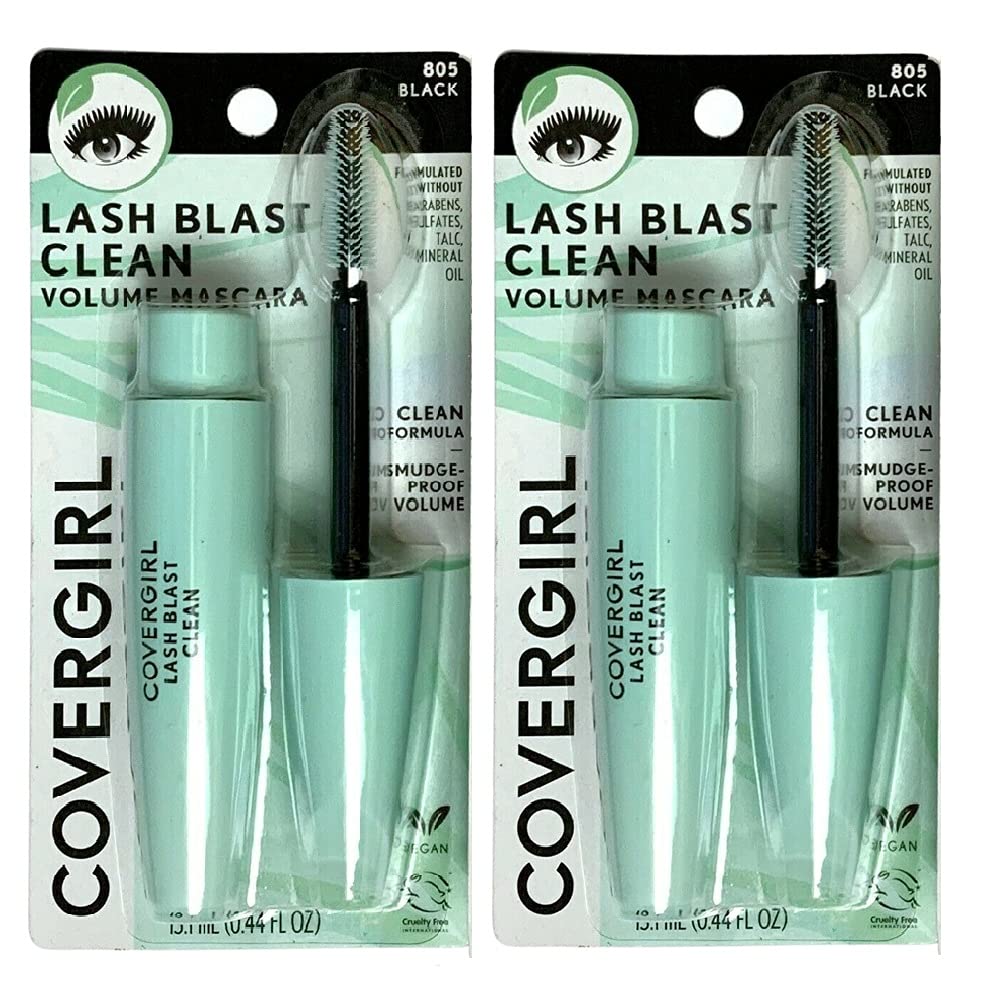 Pack of 2 CoverGirl Lash Blast Clean Volume Mascara, Black 805