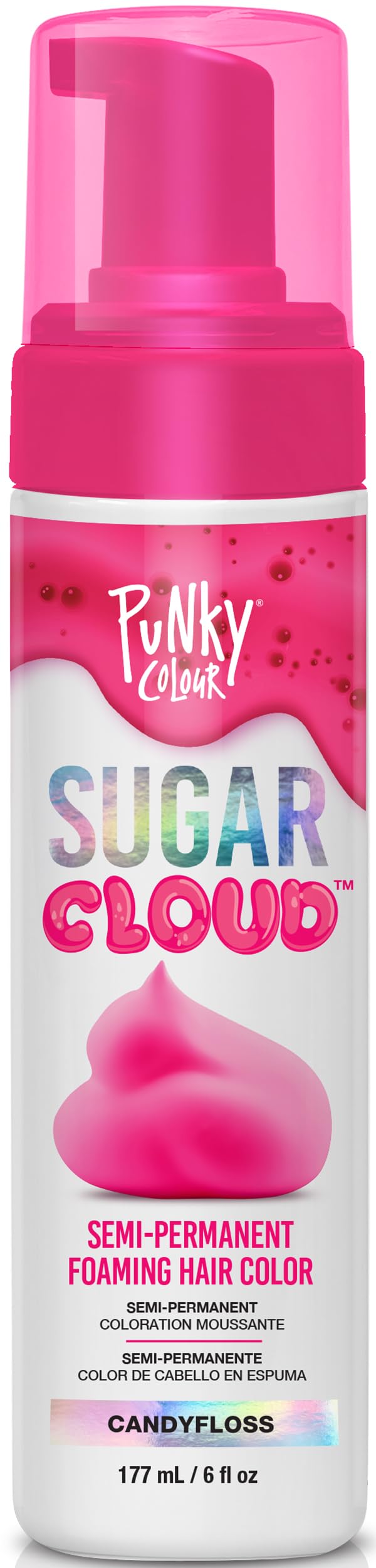 Punky Sugar Cloud, Semi-Permanent Foaming Hair Color, CandyFloss, 6 fl oz.
