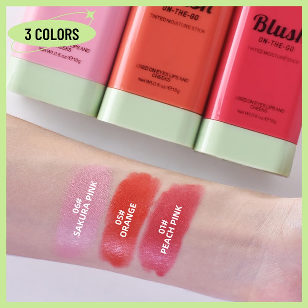 Lamuseland Cream Blush Stick, Multi Use Waterproof Natural Face Blush, Moisturize, Long-Lasting, Pigmented & Blendable, Matte Ma