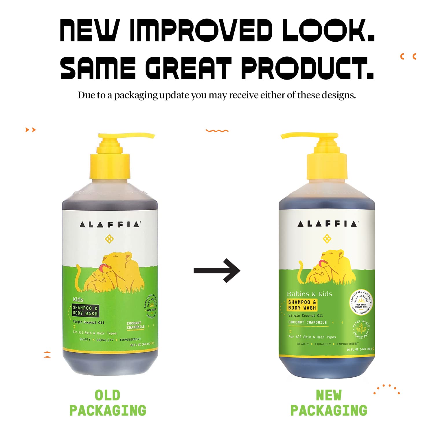 Alaffia Babies and Kids Shampoo and Body Wash, Gentle and Calming Support for Soft Hair and Skin with Yarrow and Chamomile, Coco