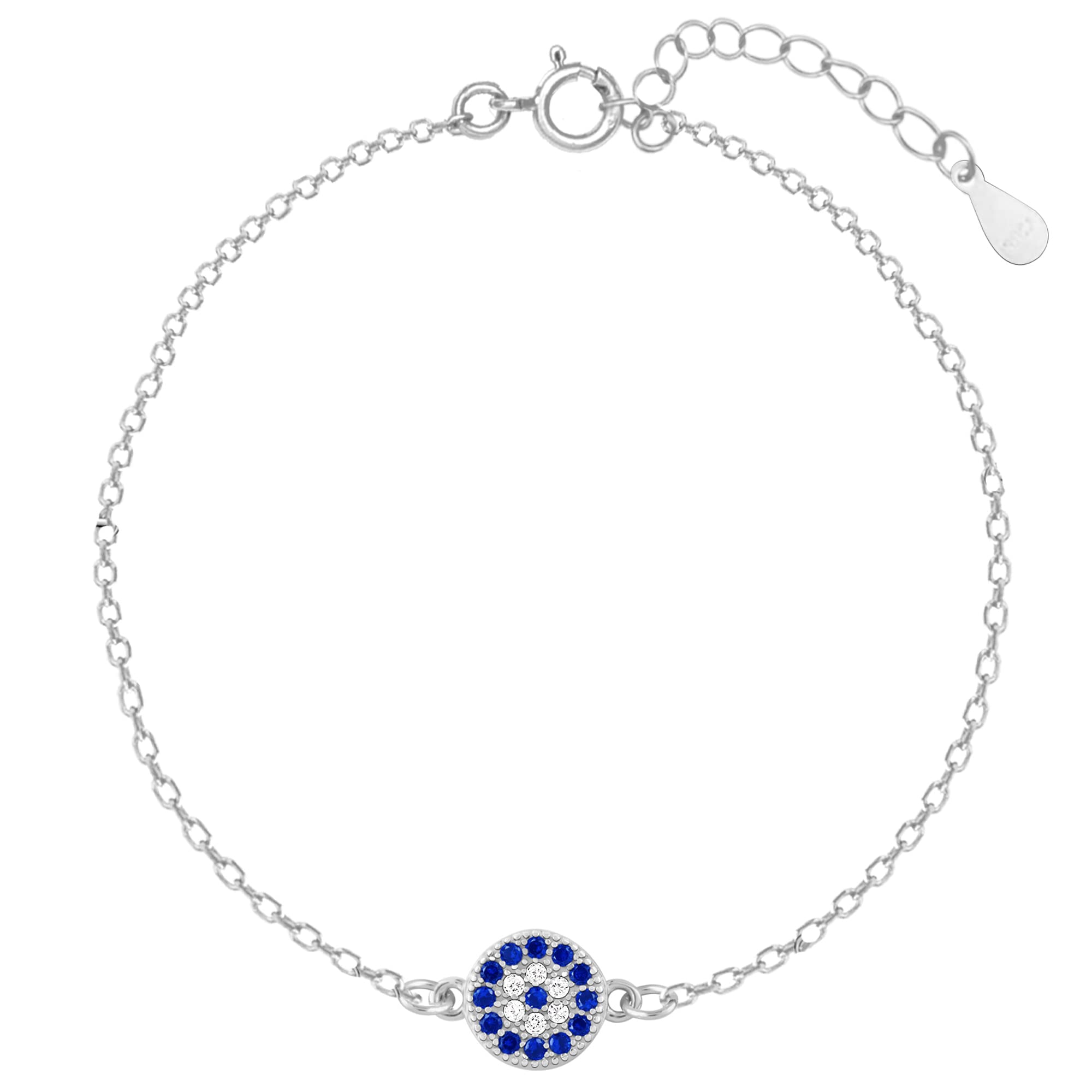 Giva 925 Silver Evil Eye Bracelet, Adjustable | Gifts For Women And Girls | With Certificate Of Authenticity And 925 Stamp | 6 M