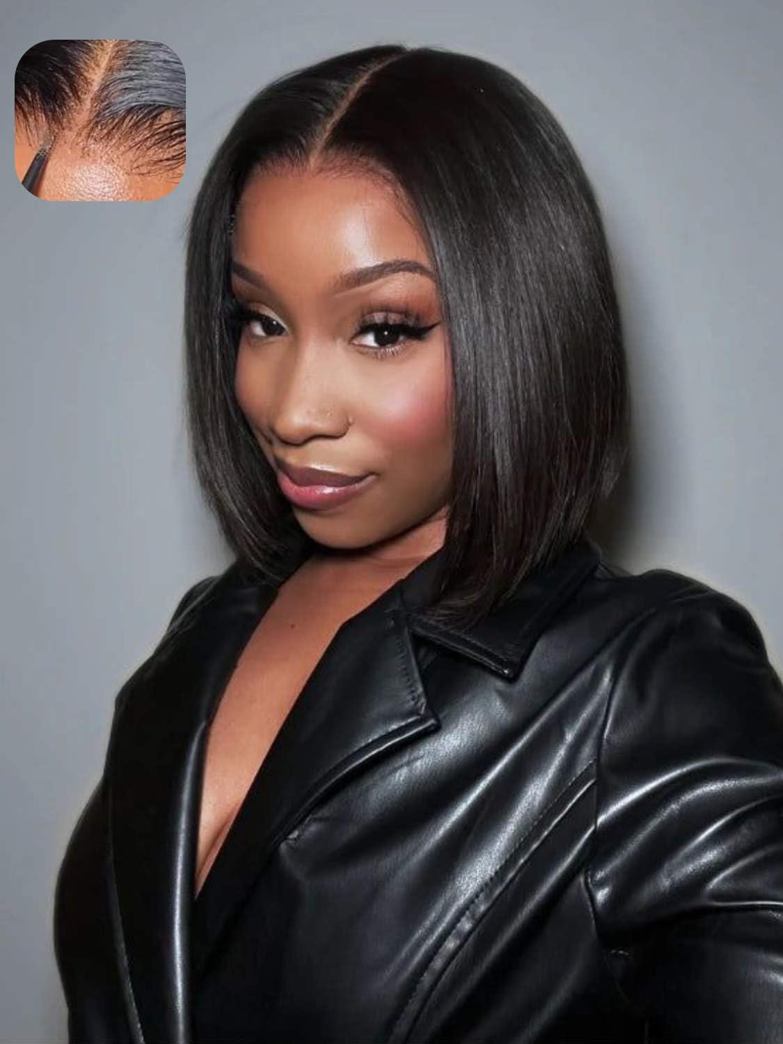 Beauty Forever 7X5 Bye Bye Knots Wear and Go Wig Yaki Straight Pre Cut Lace Bob Wigs Human Hair Lace Closure Wig Pre Plucked, Ea