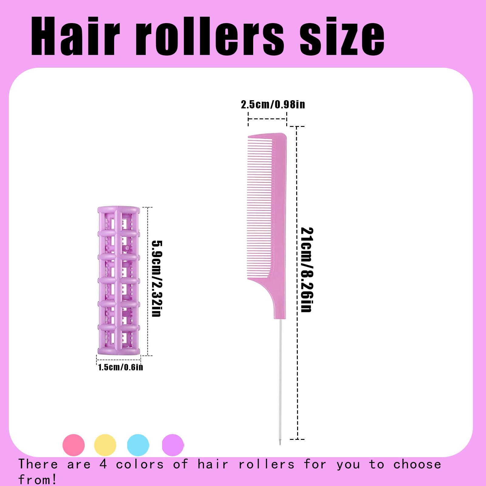 Ulifebetter 28Pcs Self Grip Hair Curlers Rollers, 0.6in Small Hair Rollers Set Plastic Hair Curlers No Heat Heatless Curlers Hai