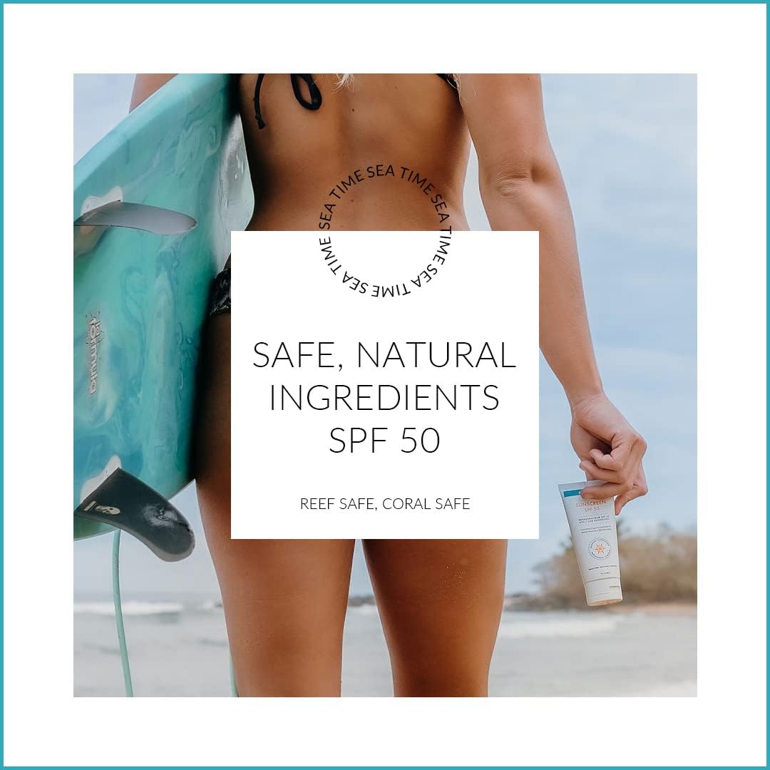 Reef Safe Sunscreen Travel Lotion Spf 50 - Mexico & Hawaii 104 Reef Act Compliant, Biodegradable, Zinc, Vitamin E, Oxybenzone &