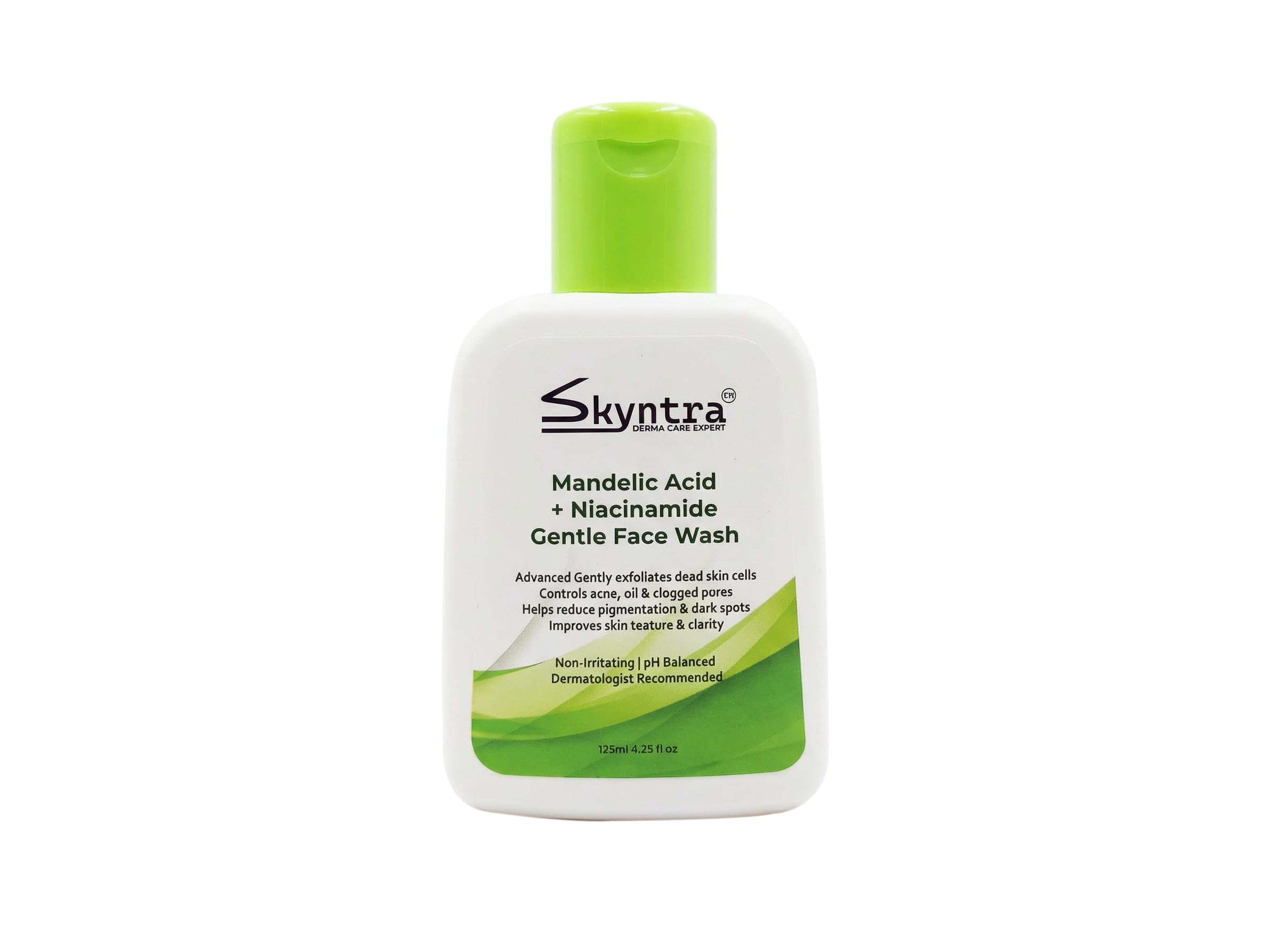 Skyntra Mandelic Acid + Niacinamide Face Wash | Gentle Exfoliating Cleanser For Acne, Dark Spots & Oily Skin | Deep Cleansing Br