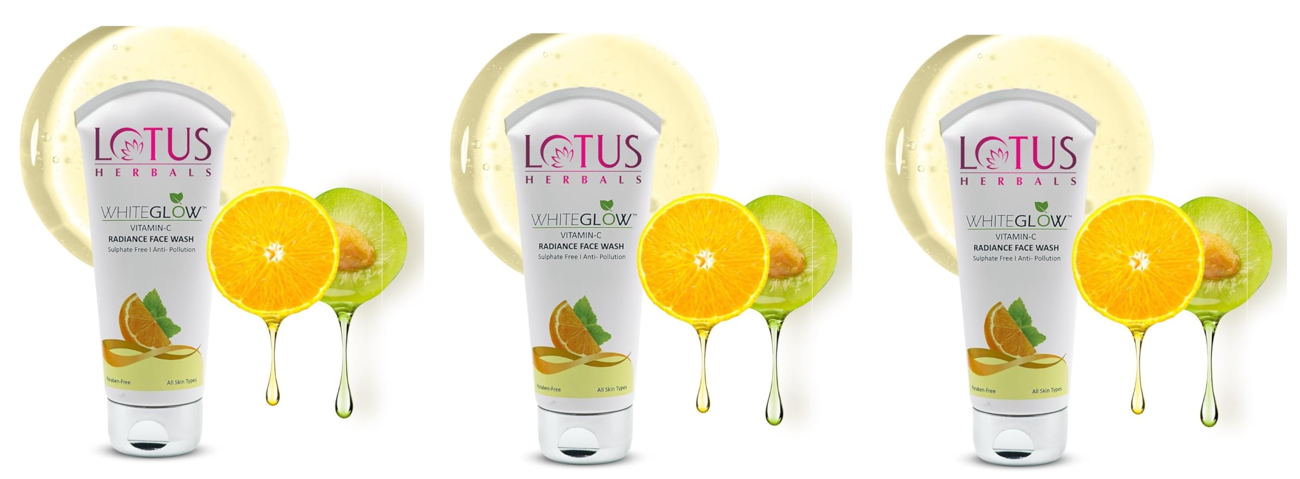 Lotus Herbals Whiteglow Vitamin C Radiance Face Wash | For Dark Spots & Dull Skin | Anti- Pollution | 100G X Pack Of 3